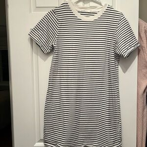 Striped Black and White T-Shirt Dress